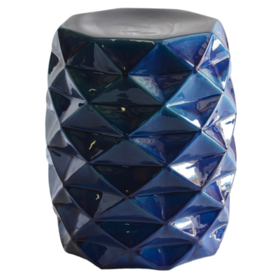 Ceramic Stool Facet Blue