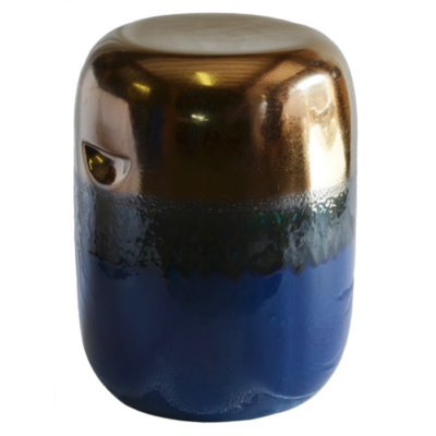 Ceramic Stool Pill bronze_blue
