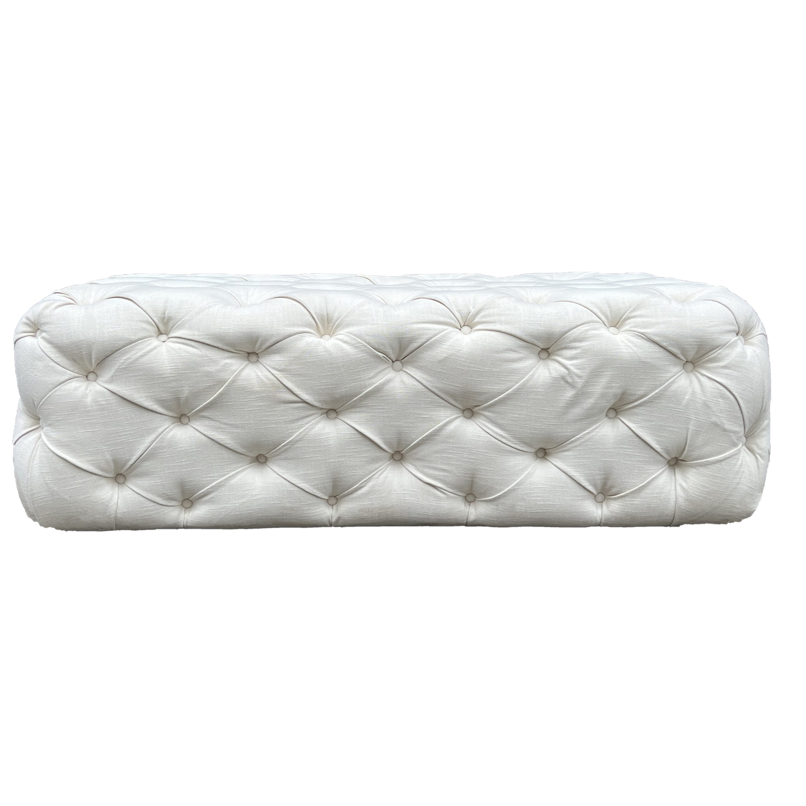 Tufted Rectangular ottoman - Cream
