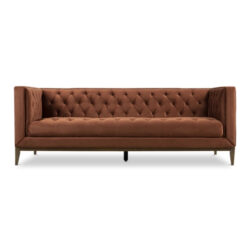 Carin 3 Seater Velvet Couch Rust