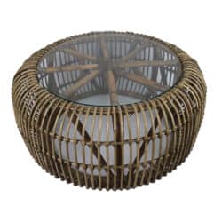 Rattan Coffee Table - Glass