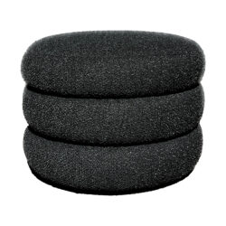 Wave Ottoman - Black Boucle