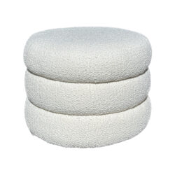 Wave Ottoman - White Boucle