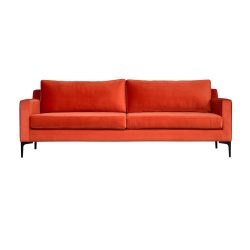 Chloe 3 Seater – Orange Velvet