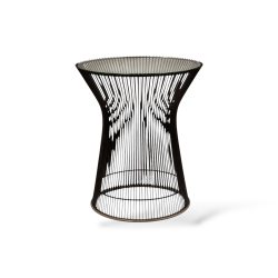 Drum Side Table Glass Top