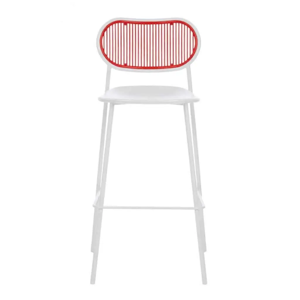 Halo Bar Stool - White custom back