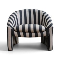 Mila Occasional Chair - Black and Beige Stripe