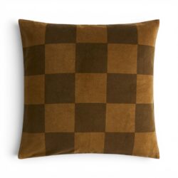 Checked velvet Dark Olive Green - Cushion