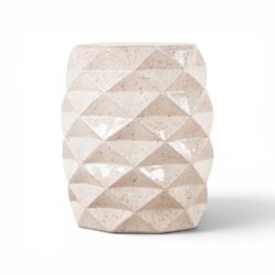 Geomatric Ceramic Side table - Pebble Glaze