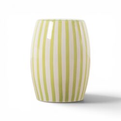 Pistachio Stripe Ceramic Side Table