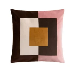 Velvet cushion - Dusty Pink/colour block