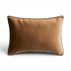 Velvet Cushion - Light beige , brown